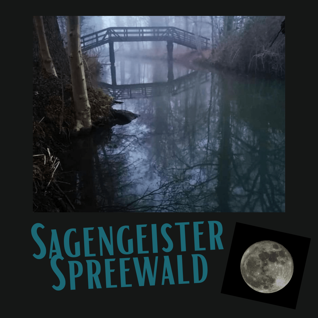 Spreewaldbrücke bei Nacht mit Mond 